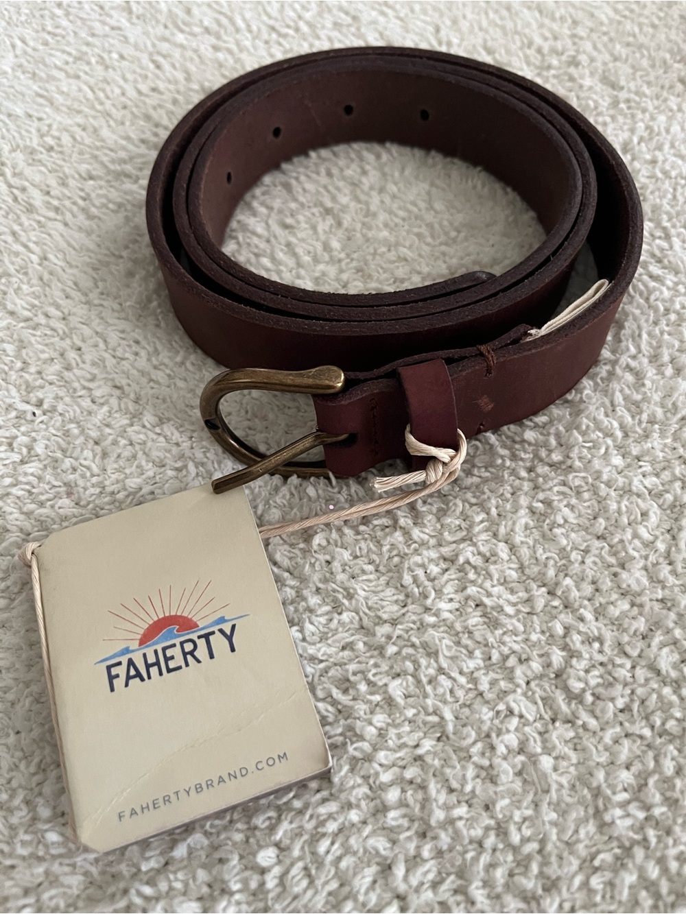 Faherty Wonen’s East End Leather Belt -L